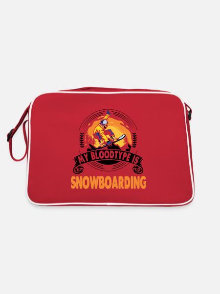 Snowboard snowboarder Snowboarder Cadeau - Sac Retro - rouge/blanc