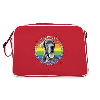 Great Dane ou Danish Great Dane Pride - brillant - Sac Retro - rouge/blanc - Dos