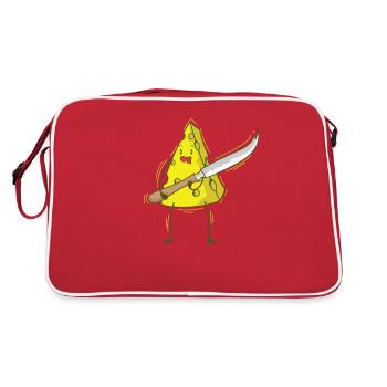 Piece of cheese with cheese knife - Retro Bag - red/white - Back