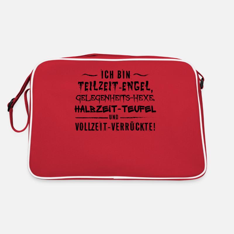 Ich bin Teilzeit Engel, Hexe, Halbzeit Teufel, Ver Retro Tasche