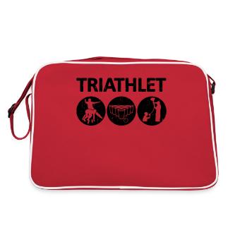 Triathlon Beerpong Beerbong Flunkyball Festival - Retro Tasche - Rot/Weiß - Hinten