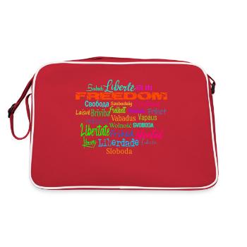 Liberté Paix Démocratie - Politique de l’Etat - Sac Retro - rouge/blanc - Dos