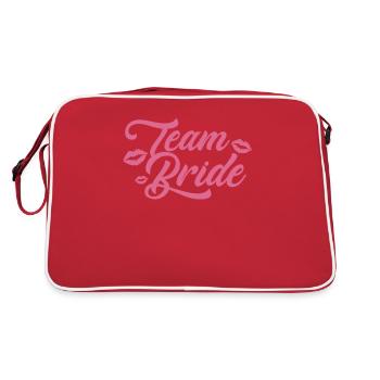 Team Bridal Wedding Day Bridal Shower Bridesmaid - Retro Bag - red/white - Back