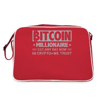 Future Bitcoin Millionaire - Retro Tasche - Rot/Weiß - Hinten