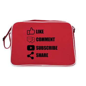 Like Comment Subscribe Share - Retro Bag - red/white - Back