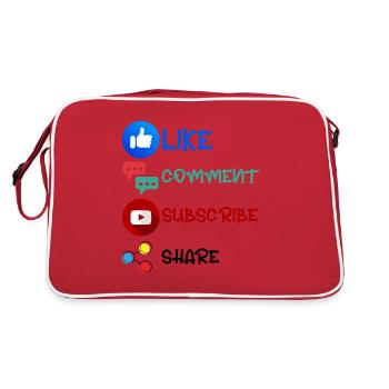 Like Comment Subscribe Share 2 - Retro Bag - red/white - Back