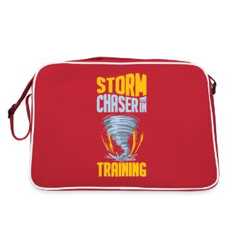 Storm Chaser Funny Tornado Twister Weather - Retro Bag - red/white - Back