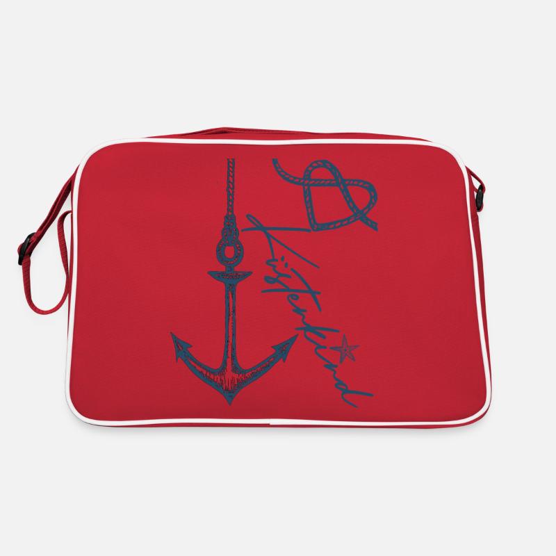 küstenkind - Retro Tasche - Rot/Weiß