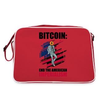 Bitcoin End American Imperialismus Crypto Münze - Retro Tasche - Rot/Weiß - Hinten