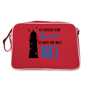 Kiel Urlaub Lustiger Spruch Ostsee Geschenk - Retro Tasche - Rot/Weiß - Hinten