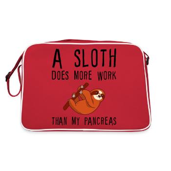 A Sloth Does More Work Than My Pancreas - Sac Retro - rouge/blanc - Dos