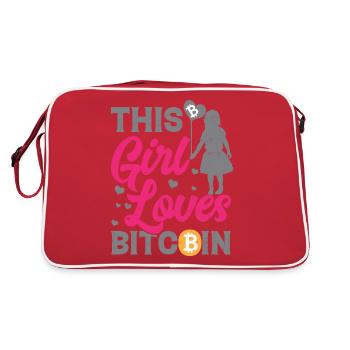 This Girl Loves Bitcoin - Retro Bag - red/white - Back