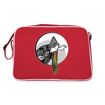 Glitzer Kotzen - Retro Tasche - Rot/Weiß - Hinten