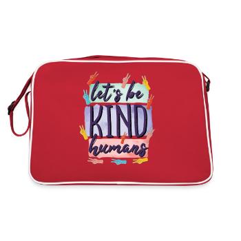 Let’s Be Kind Humans Kindness Day Inspirational - Sac Retro - rouge/blanc - Dos