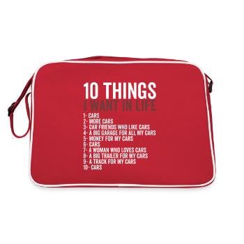 10 Dinge, die ich in Life Cars will - Retro Tasche - Rot/Weiß - Hinten