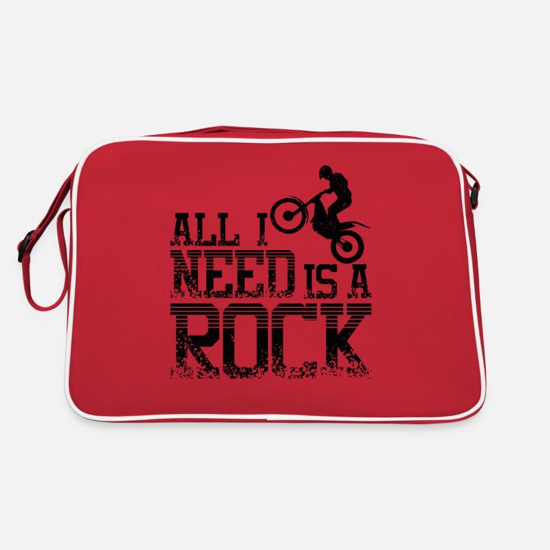 moto de trial rock - Sac Retro - rouge/blanc