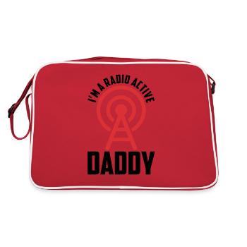 Radio Active Daddy Amateur Ham Radio Operator Dad - Retro Bag - red/white - Back