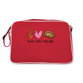 Peace Love Melanin Black Women Pride - Retro Bag - red/white - Back
