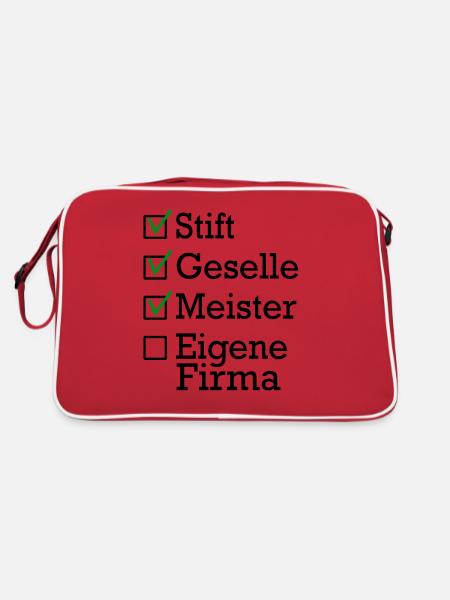 Stift Geselle Meister - Retro Tasche - Rot/Weiß - Hinten