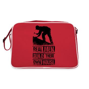 Männer Bauherr - Retro Tasche - Rot/Weiß - Hinten