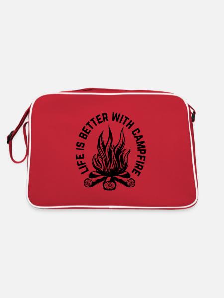 Life is better around the campfire - Retro Bag - red/white - Back