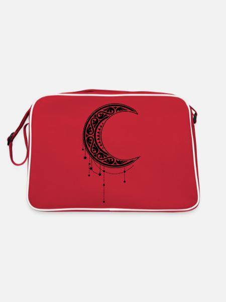 Occult Satan Moon Gothique - Sorcière de la Lune - Sac Retro - rouge/blanc - Dos