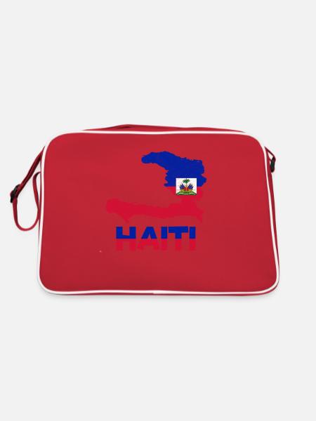 Haïti HaïtiEn Haïti Drapeau Fier Pays I Cadeau - Sac Retro - rouge/blanc - Dos