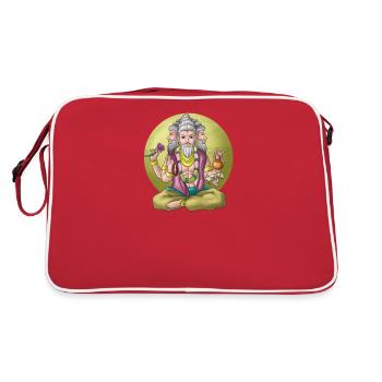 Indien Inder Hindu Stolz Brahma Gott I Geschenk - Retro Tasche - Rot/Weiß - Hinten