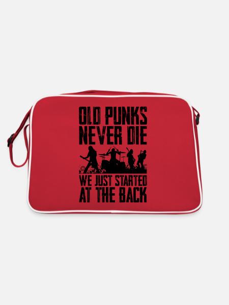 Old Punks Never Die, We Just Stand At The Back 4 - Retro Bag - red/white - Back