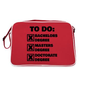 Funny PhD Doctorates - Retro Bag - red/white - Back
