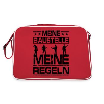Meine Baustelle - Retro Tasche - Rot/Weiß - Hinten