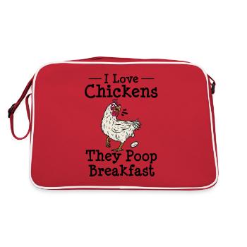Agriculteur Propriétaire de poulet Agriculteur Drôle d’œuf de poule - Sac Retro - rouge/blanc - Dos