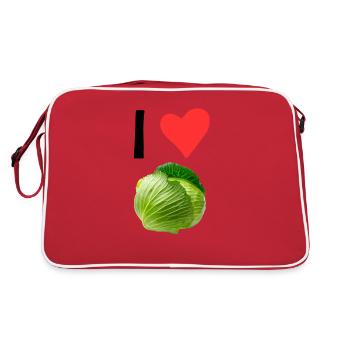 I love Cabbage for Vegetarians - Sac Retro - rouge/blanc - Dos