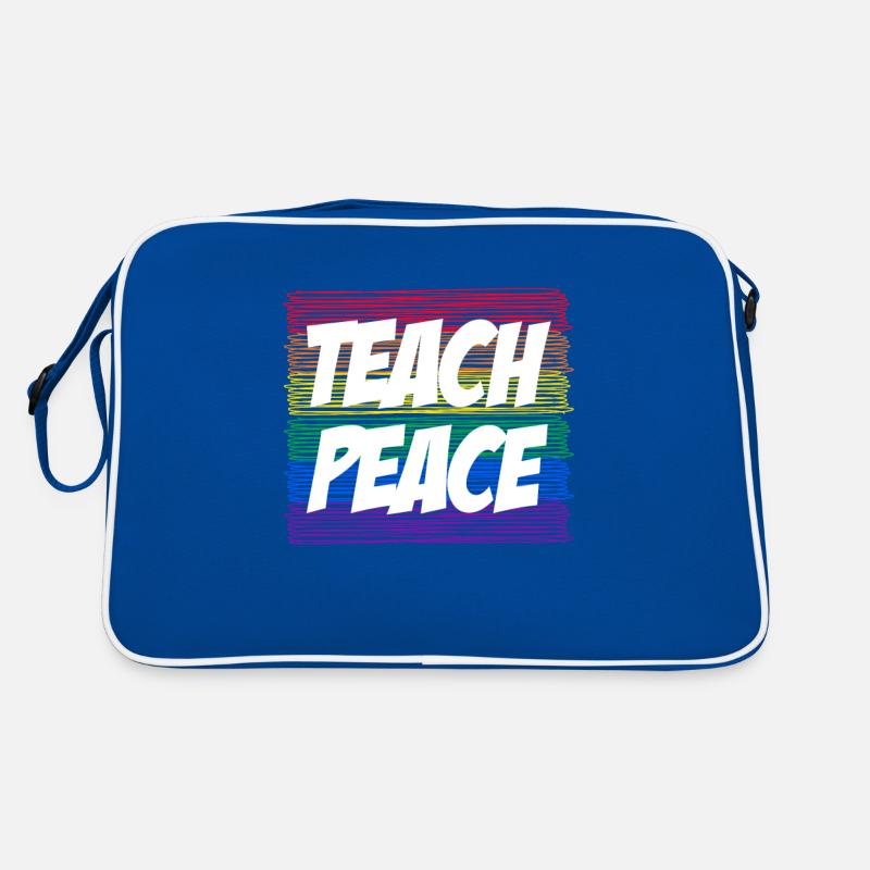 Teach Peace Educator Schwuler Lesbischer Retro Tasche