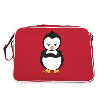 Drôle de pingouin en colère Oiseau de mer Cadeau d’oiseau de mer - Sac Retro - rouge/blanc - Dos