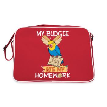 The budgie ate my homework - Retro Bag - red/white - Back