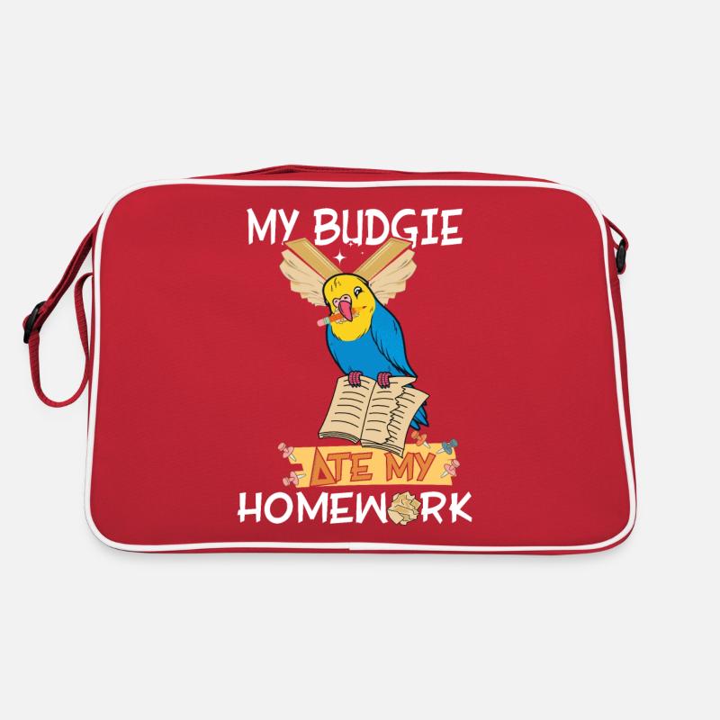 The budgie ate my homework Retro Bag