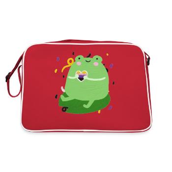 Grenouille douce avec des couleurs de drapeau de fierté non binaires - Sac Retro - rouge/blanc - Dos