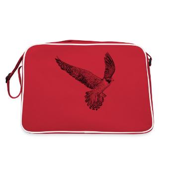 Oiseau faucon pèlerin volant - Sac Retro - rouge/blanc - Dos