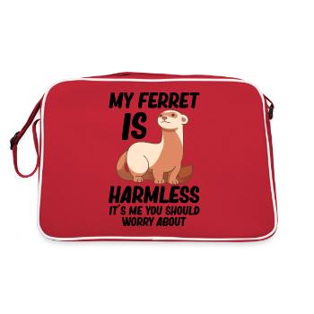 My Ferret Is Harmless Pet Animal - Retro Bag - red/white - Back