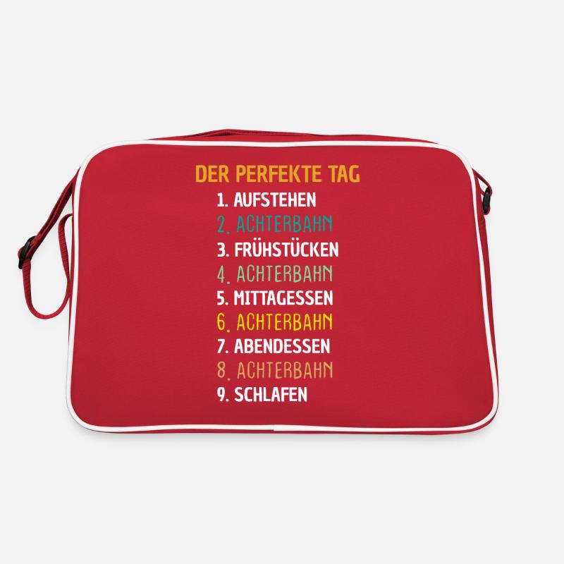 Achterbahn Freizeitpark Geschenk - Retro Tasche - Rot/Weiß