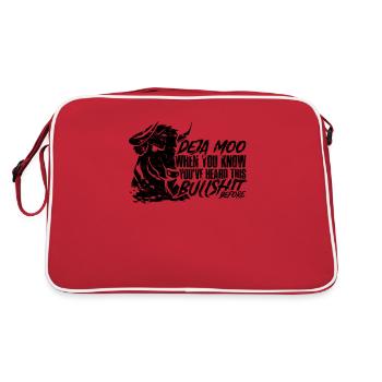 Deja moo Wenn du diesen Bullshit schon einmal gehört hast - - Retro Tasche - Rot/Weiß - Hinten