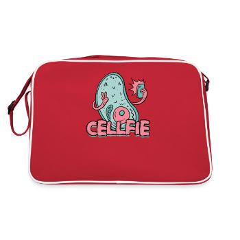 Cell Fie Funny Science Biologie Lehrer - - Retro Tasche - Rot/Weiß - Hinten
