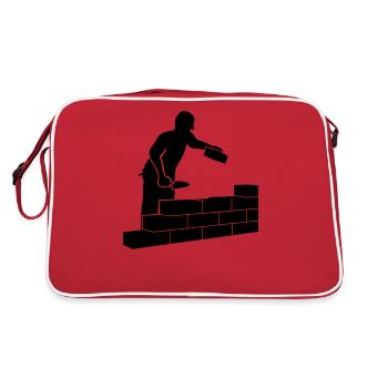 Maçon Constructeur Profession Cadeau de formation - Sac Retro - rouge/blanc - Dos