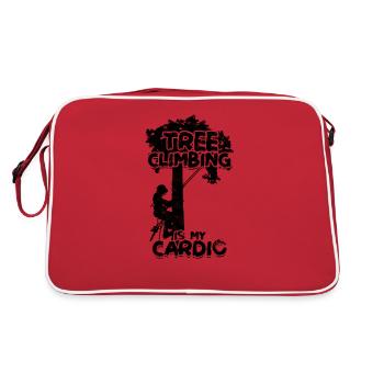 Baumklettern ist mein Cardio Logger Baumkletterer - - Retro Tasche - Rot/Weiß - Hinten