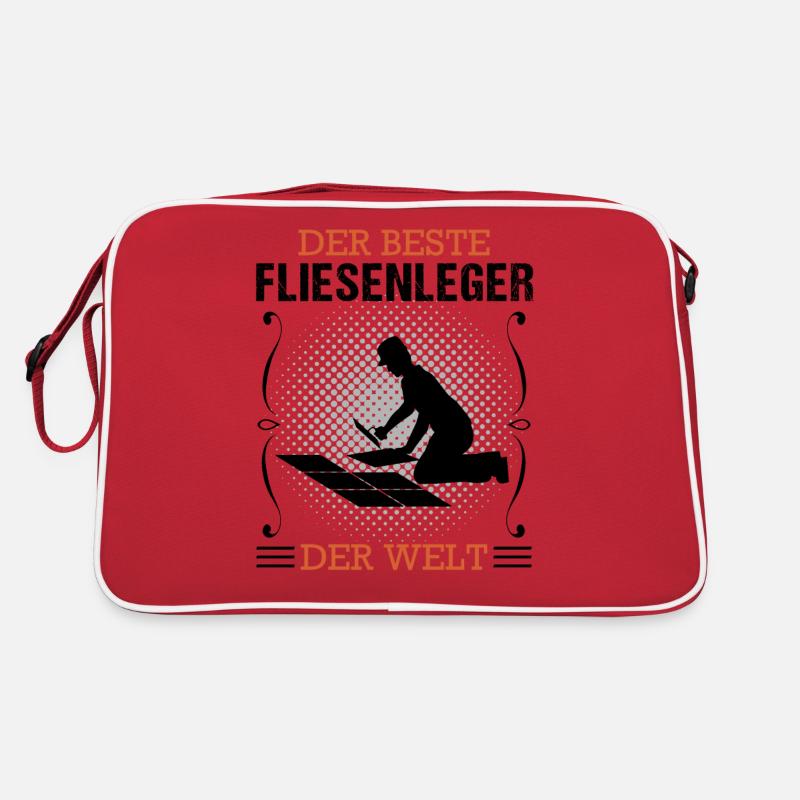 Fliesenleger Beruf Ausbildung Handwerker Geschenk Retro Tasche