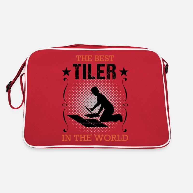 Fliesenleger Beruf Ausbildung Handwerker Geschenk Retro Tasche