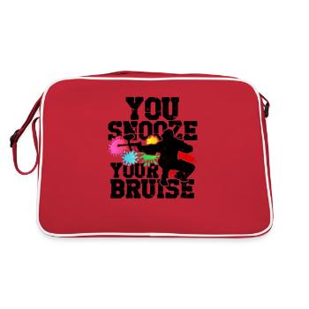 Funny Paintball You Snooze You Bruise - Team - Retro Bag - red/white - Back
