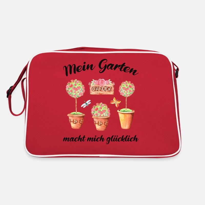 Garten Spruch Gärtner Hobbygärtner Geschenkidee - Retro Tasche - Rot/Weiß