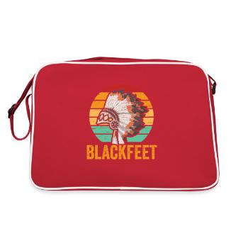 Tribu amérindienne des Pieds-Noirs L’Américain - Sac Retro - rouge/blanc - Dos